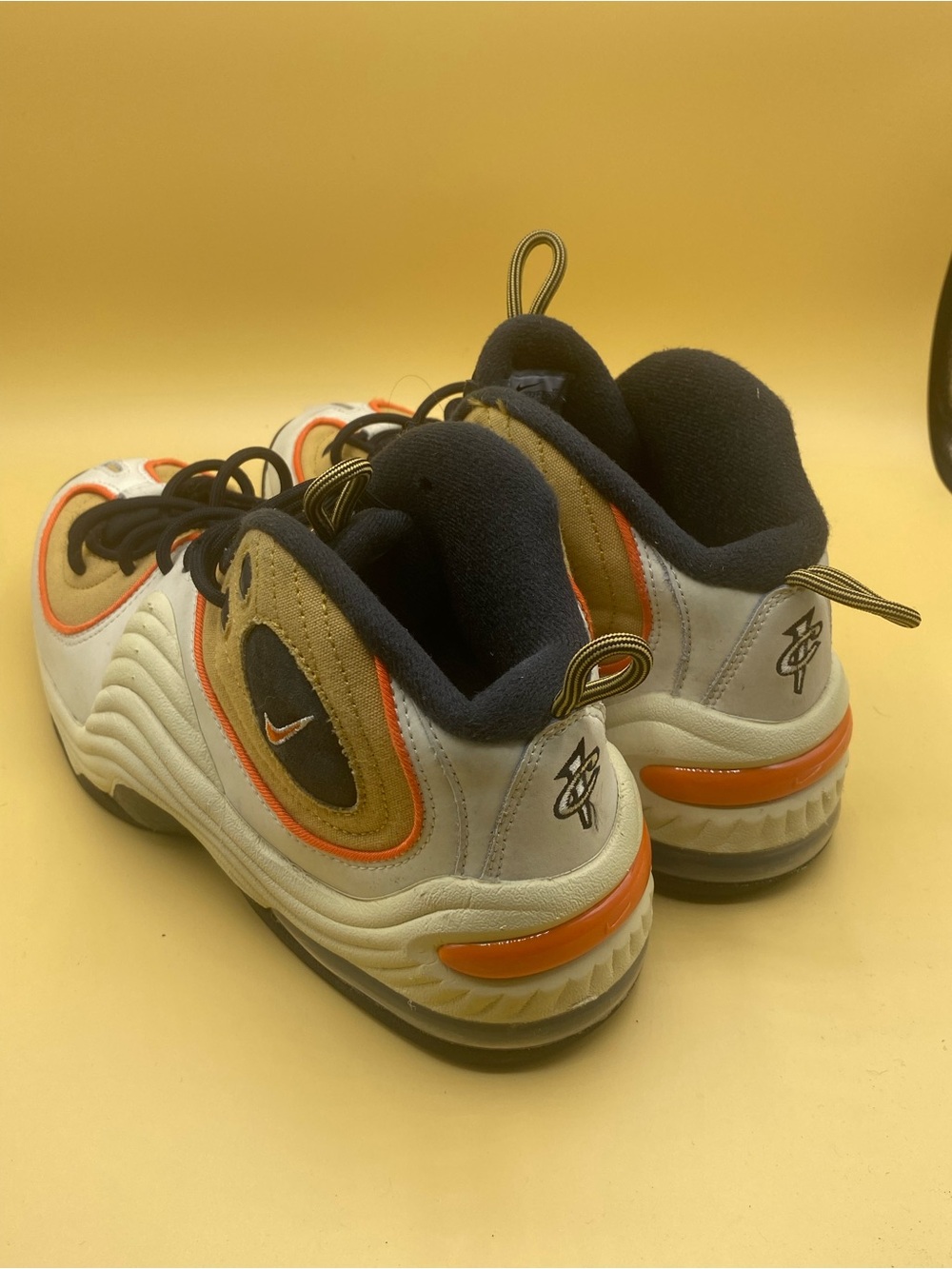 Reebok Question Mid Leather Sneakers - White Tan Orange Black - Picture 3 of 4